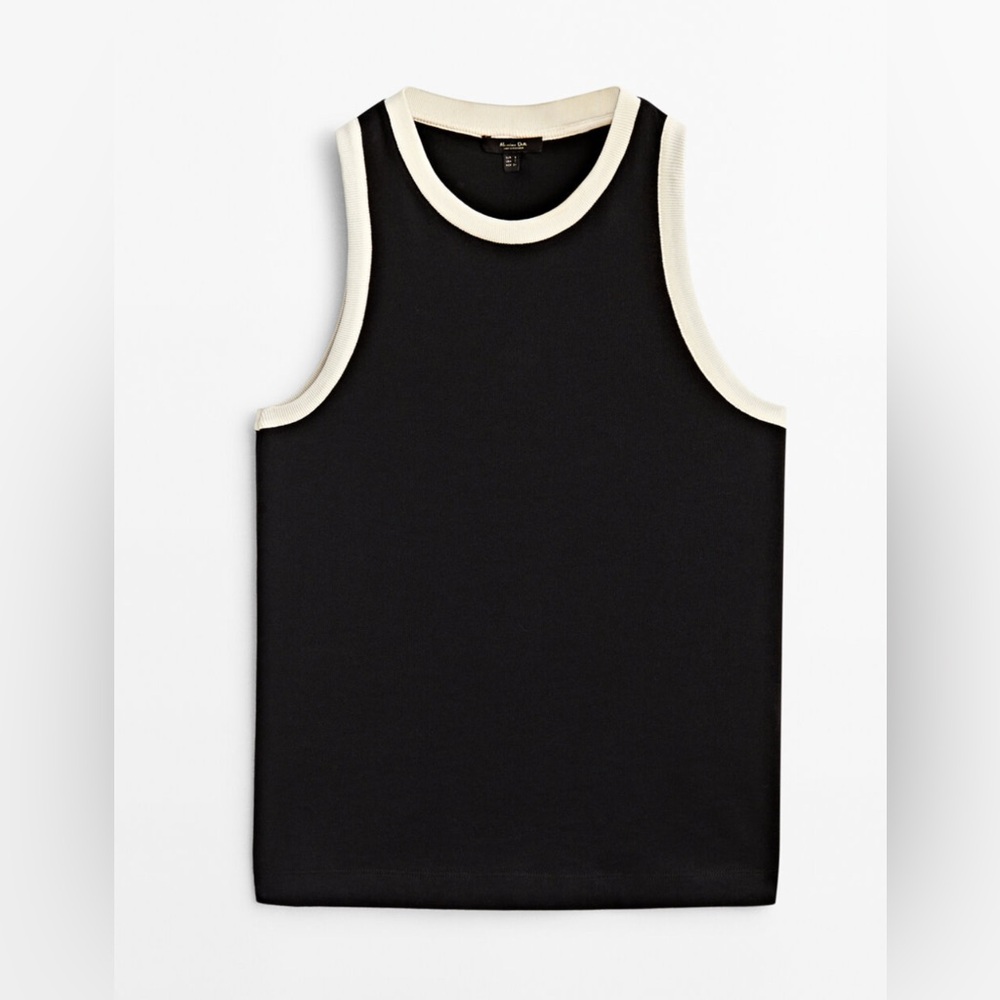 Massimo Dutti Sleeveless Contrast Tank